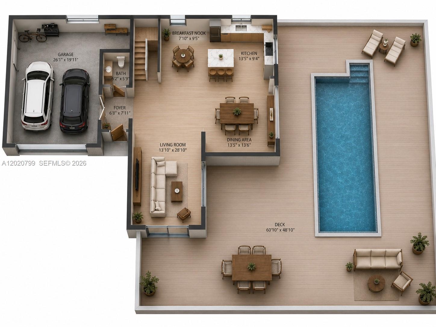 First Floor  virtually Staged