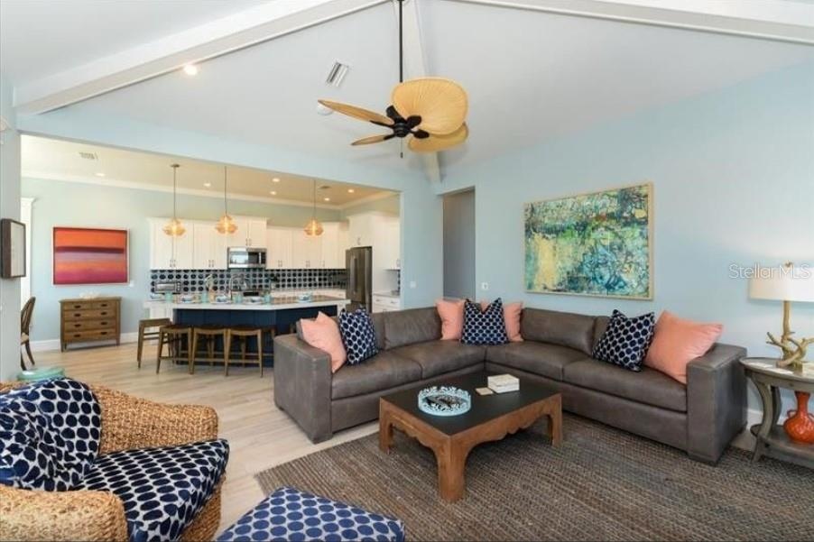 Primary living area with open concept to kitchen