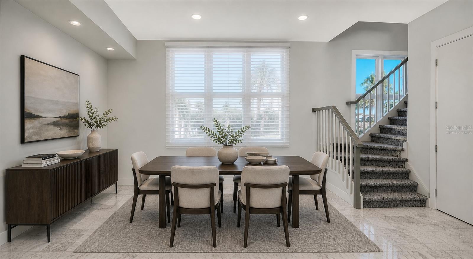 Virtually staged dining room