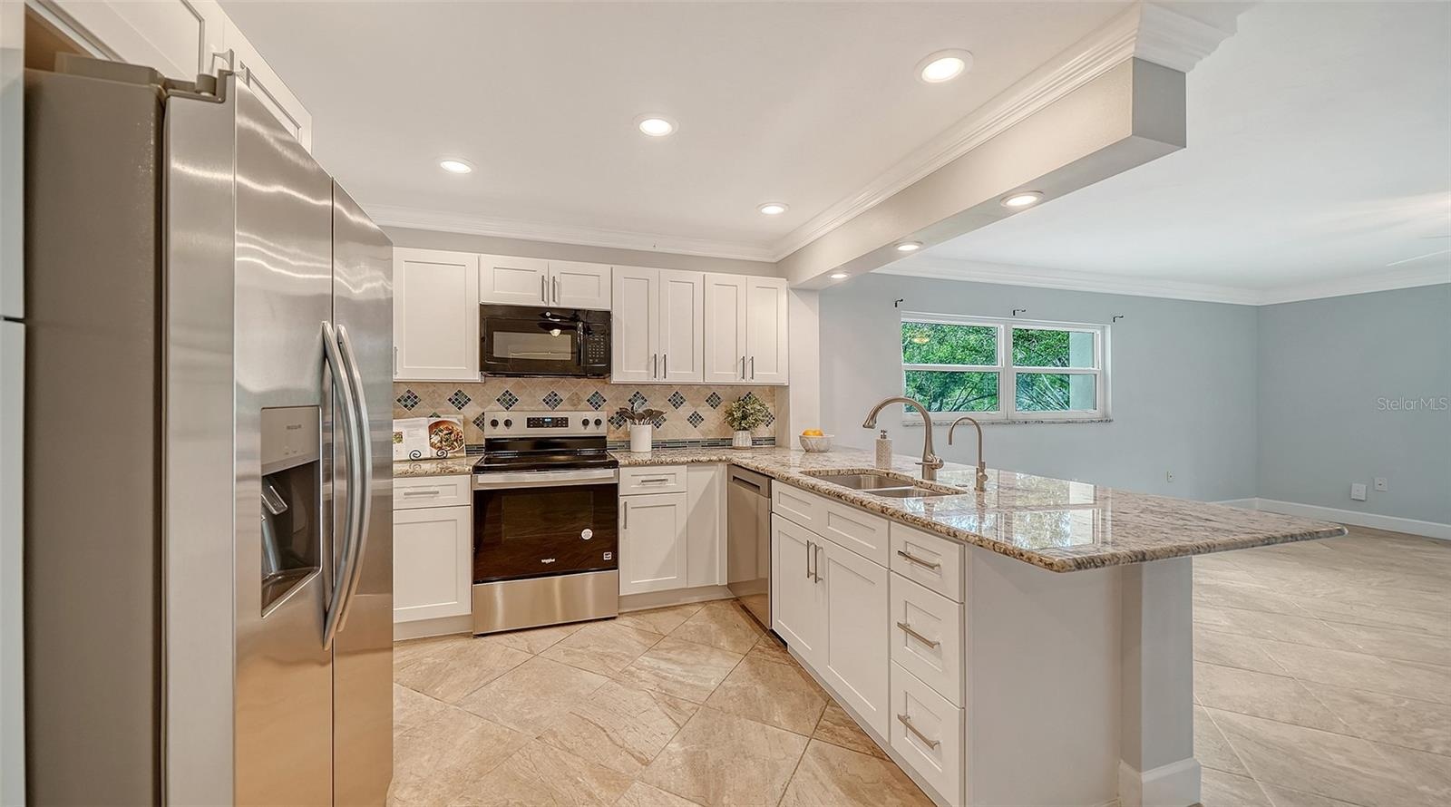 New stainless GE, Whirlpool, Frigidaire, and LG appliances.