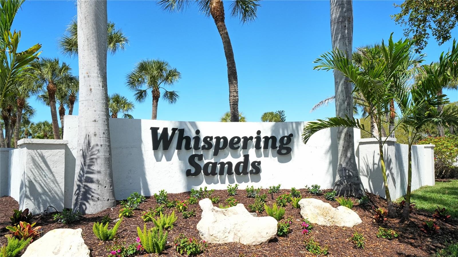 The main entrance to Whispering Sands.
