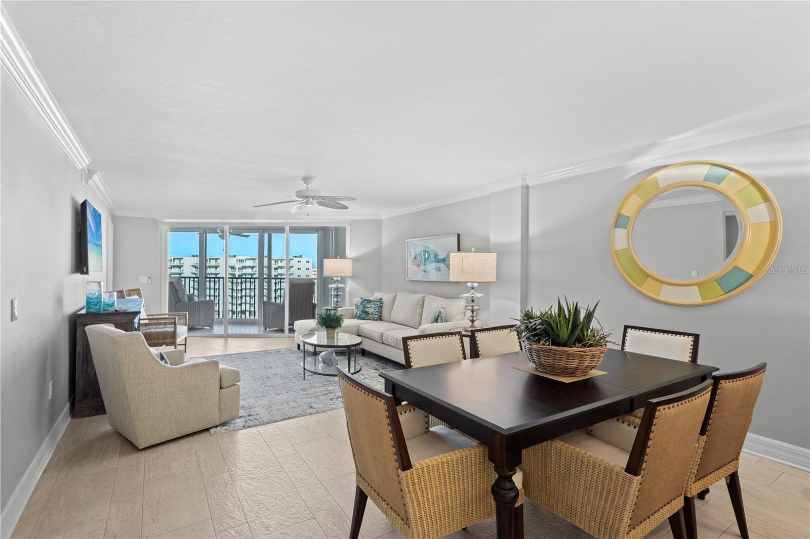 Dining area and living area