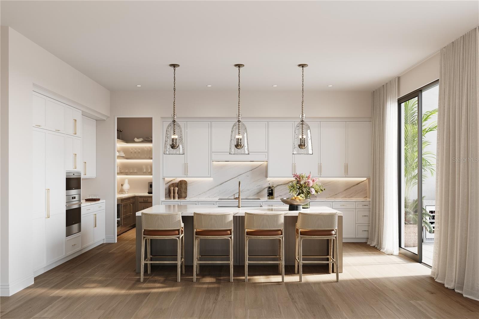 All kitchens offer Sub Zero, Wolf, and Cove appliances with a scullery. Renderings and plans are conceptual and provided for illustrative purposes onl