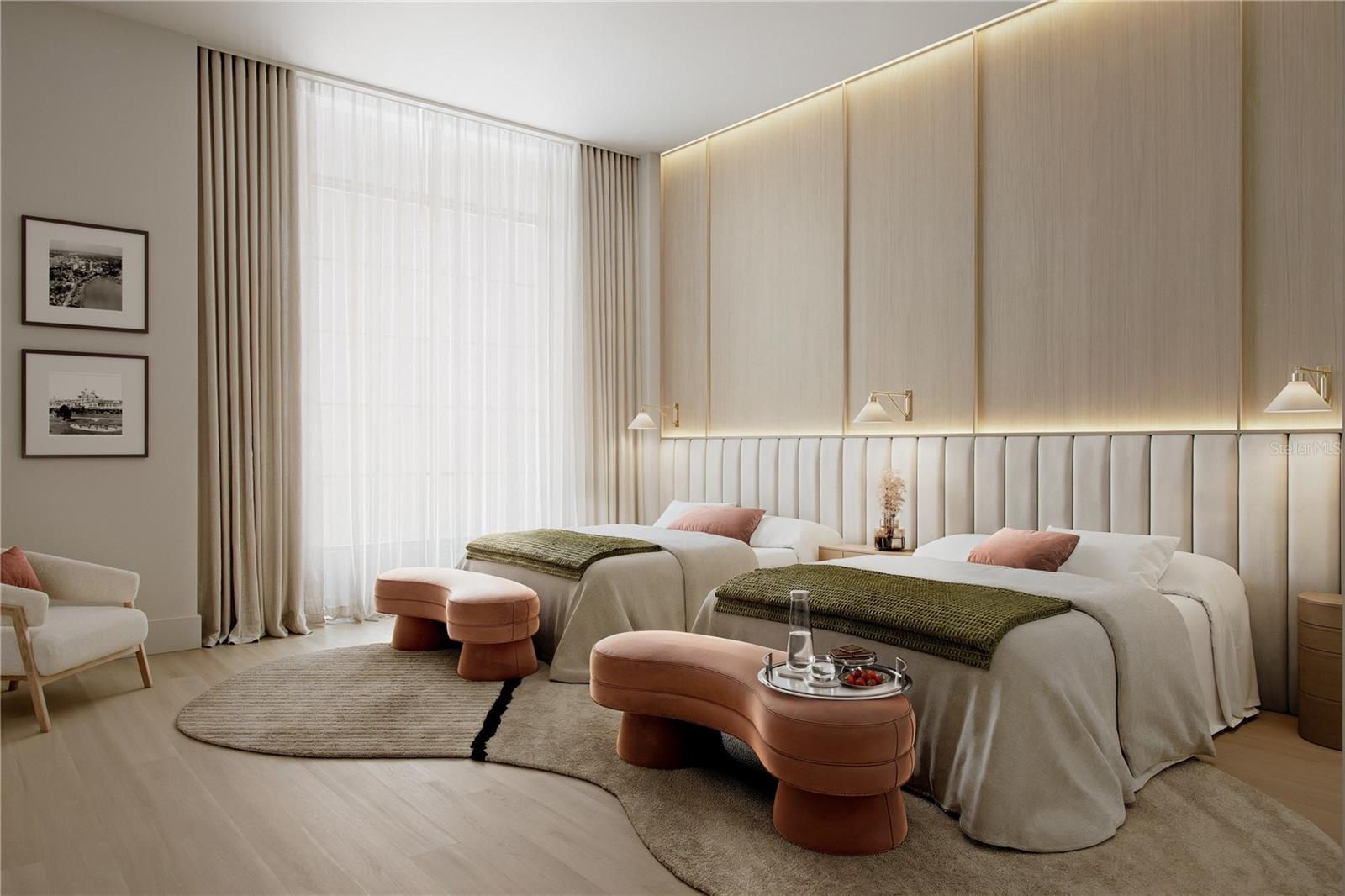 One of three beautifully appointed guest suites, offering a refined and private retreat for visiting guests.