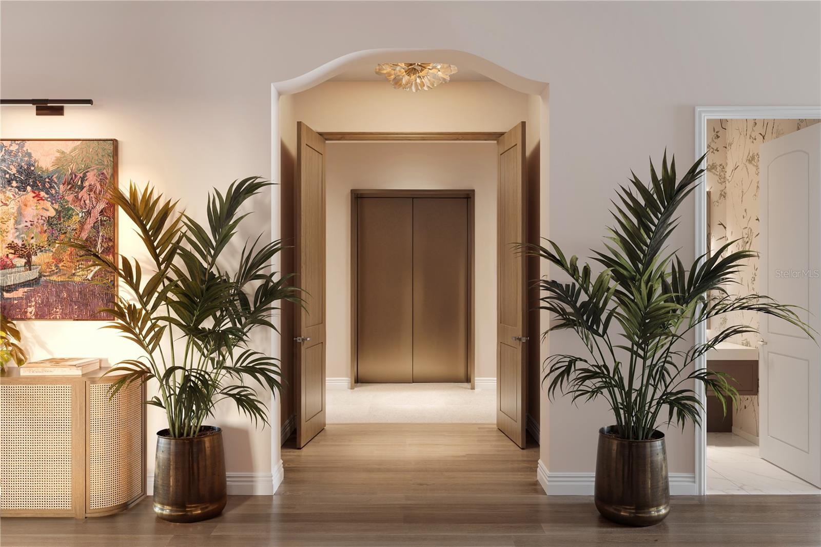 Private elevator lobby access to your residence. Renderings and plans are conceptual and provided for illustrative purposes only, with final design, m