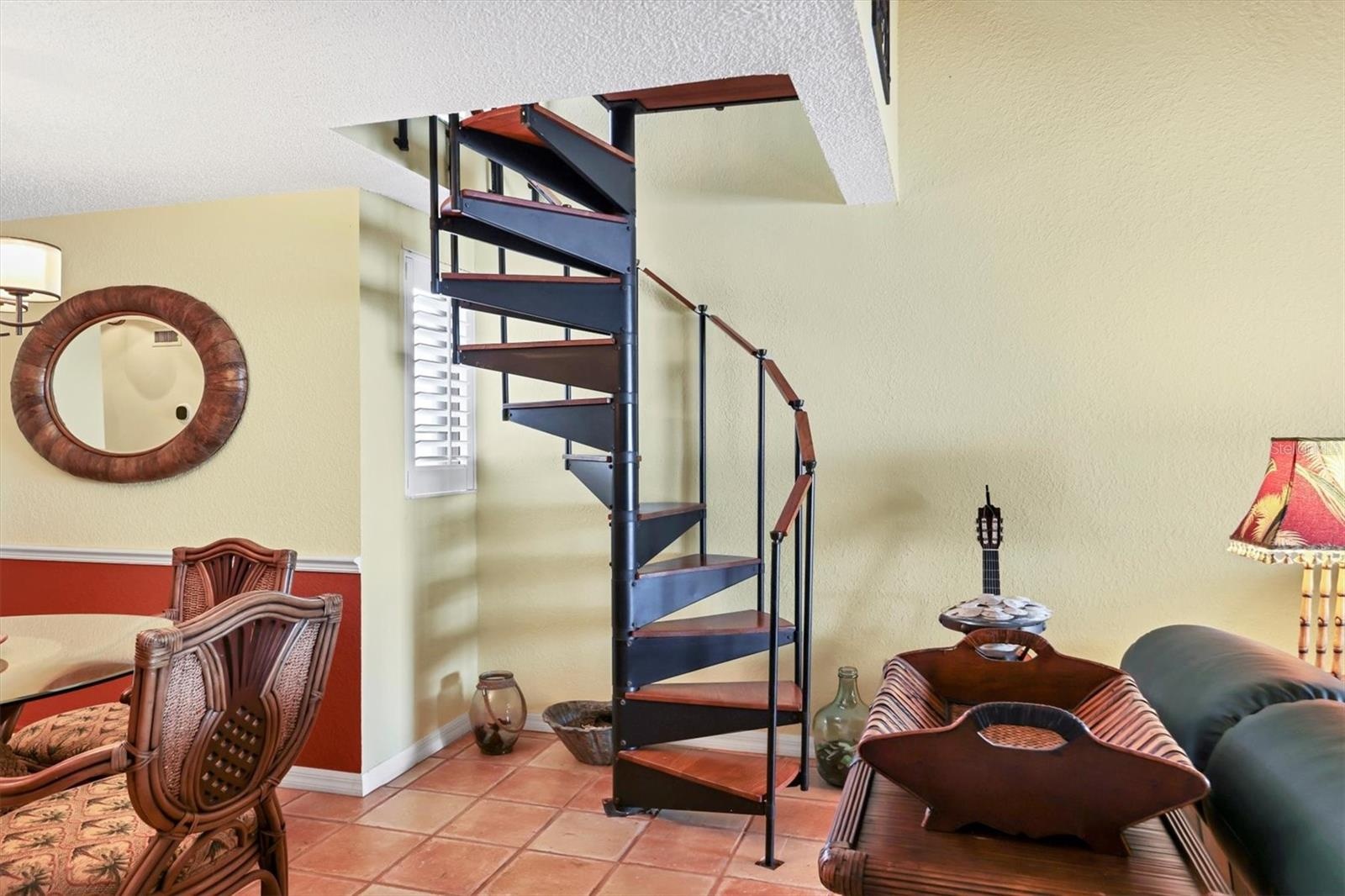 Spiral Staircase to Upstairs Loft