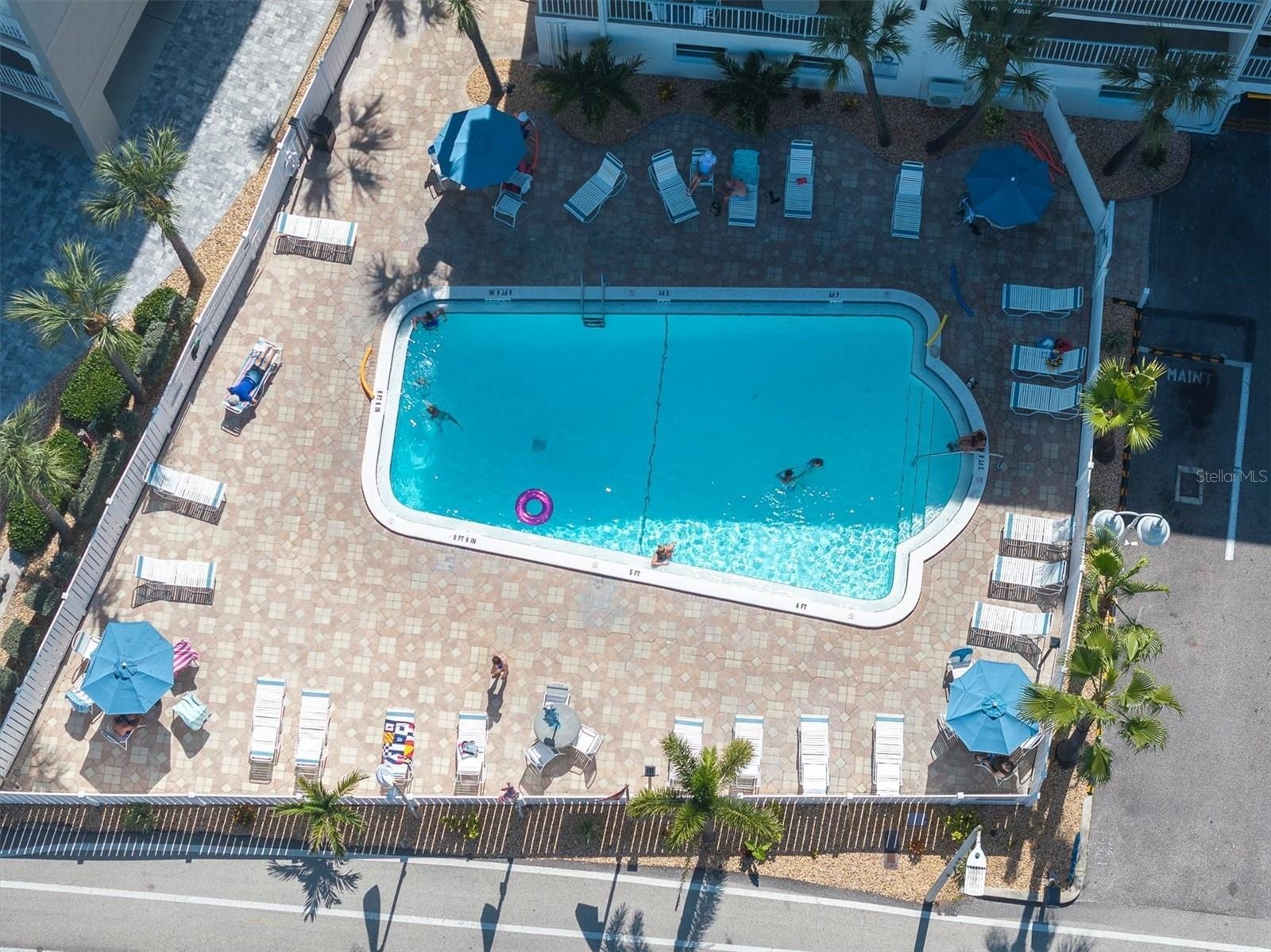 Aerial view of the pool