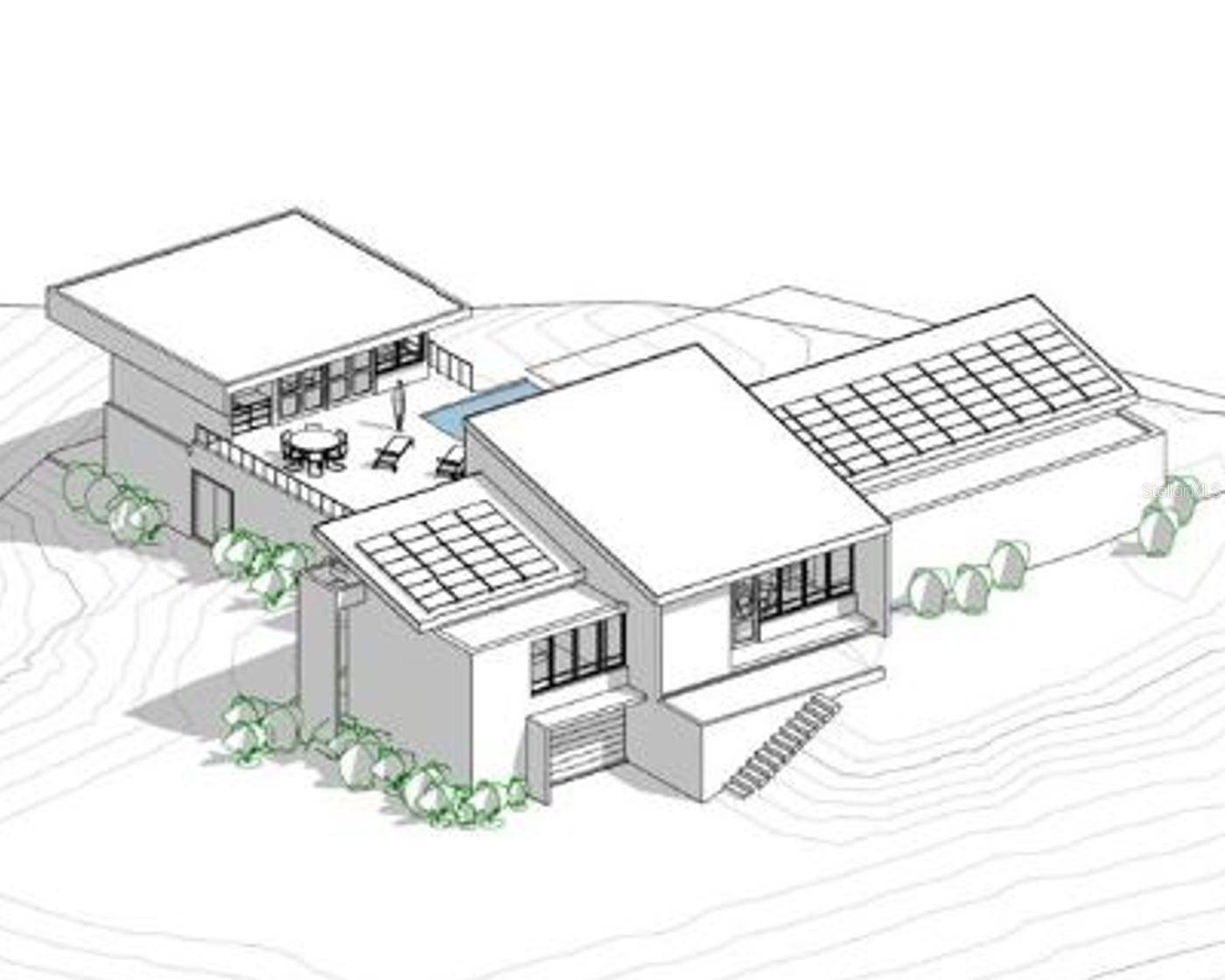 Artist Rendition, House from the SouthWest