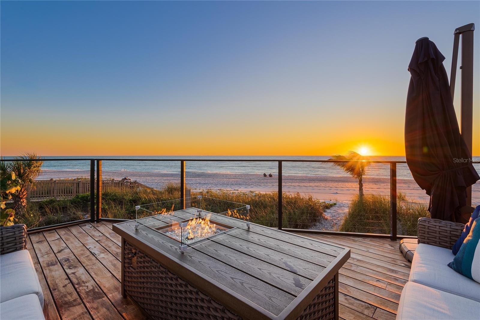 sunset view upper deck on main house