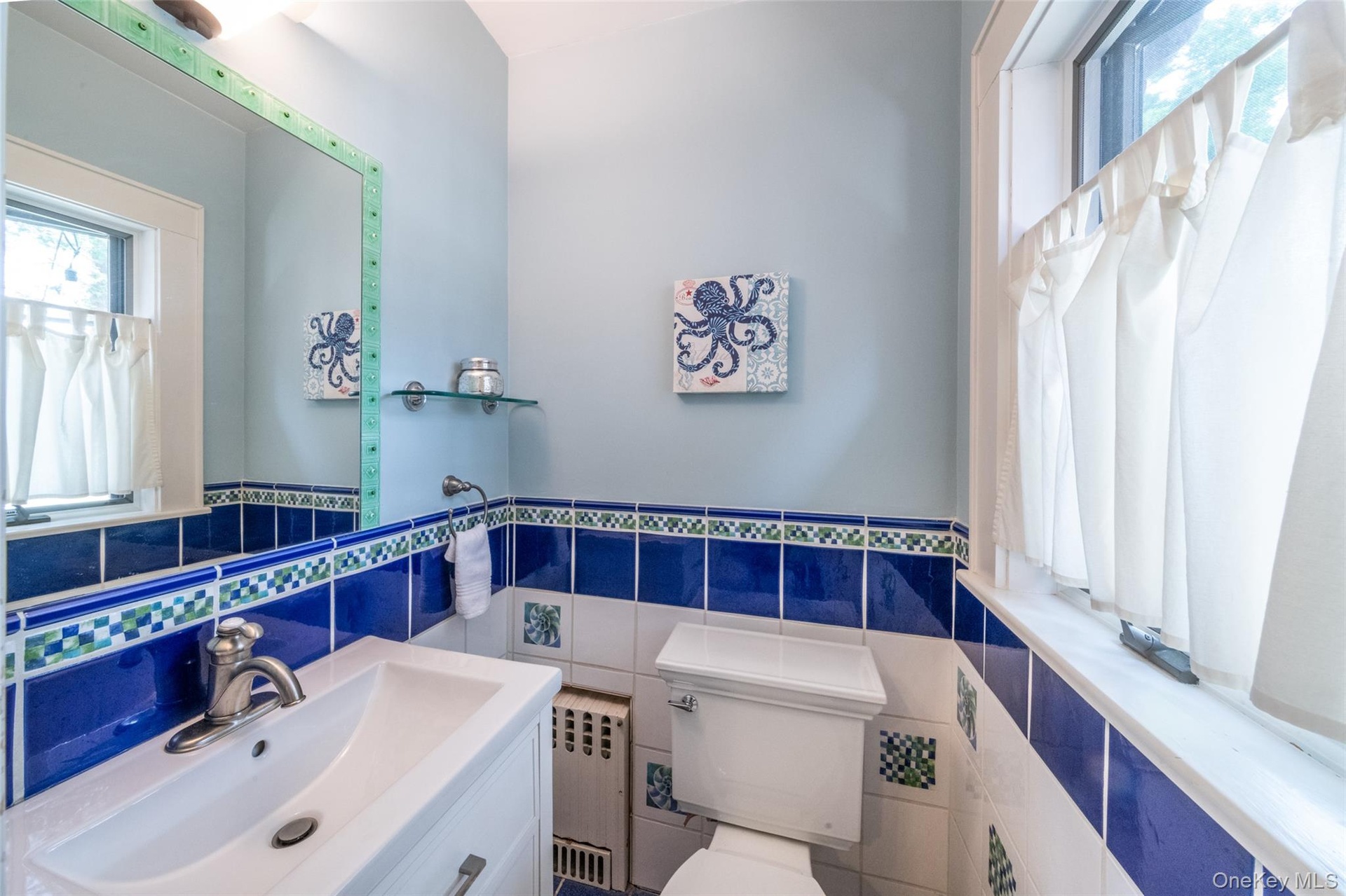 First-floor powder room