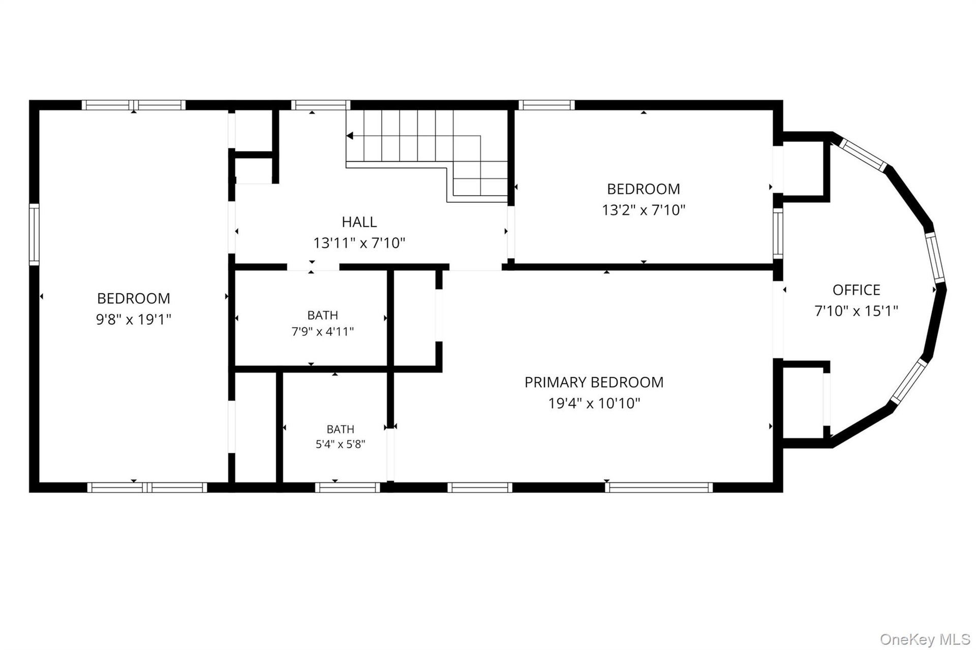 Primary Bedroom, Full Bath, Office, 2 additional Bedrooms and Full Hall Bath on the second floor