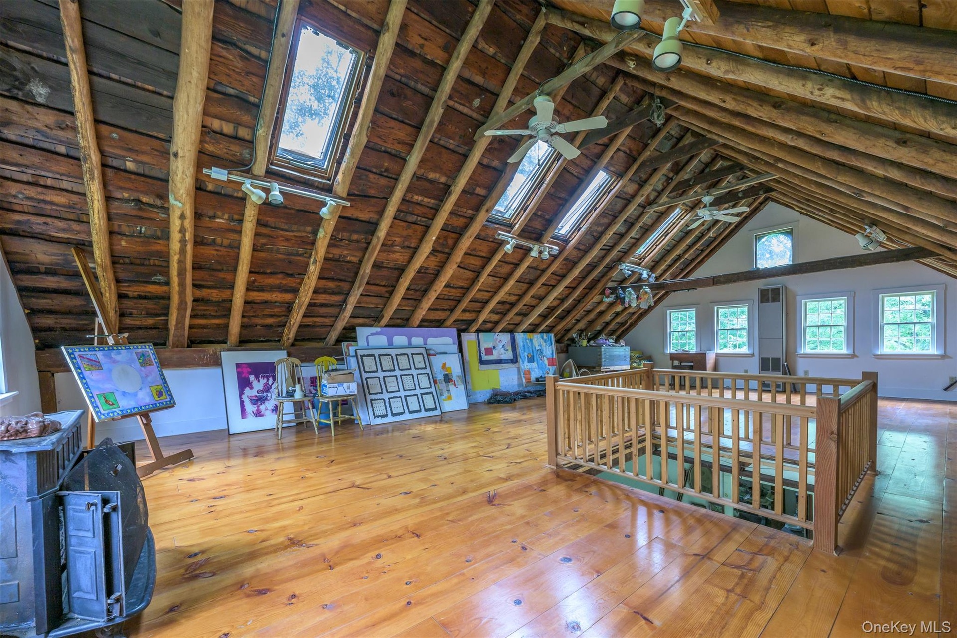 Inside barn