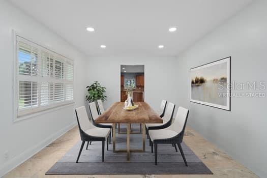 virtually staged dining room