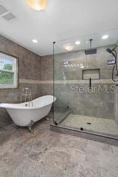 primary shower and tub