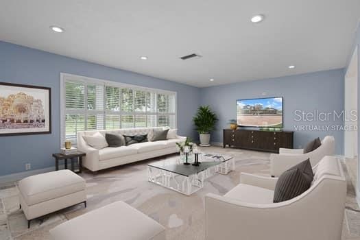 virtually staged living room