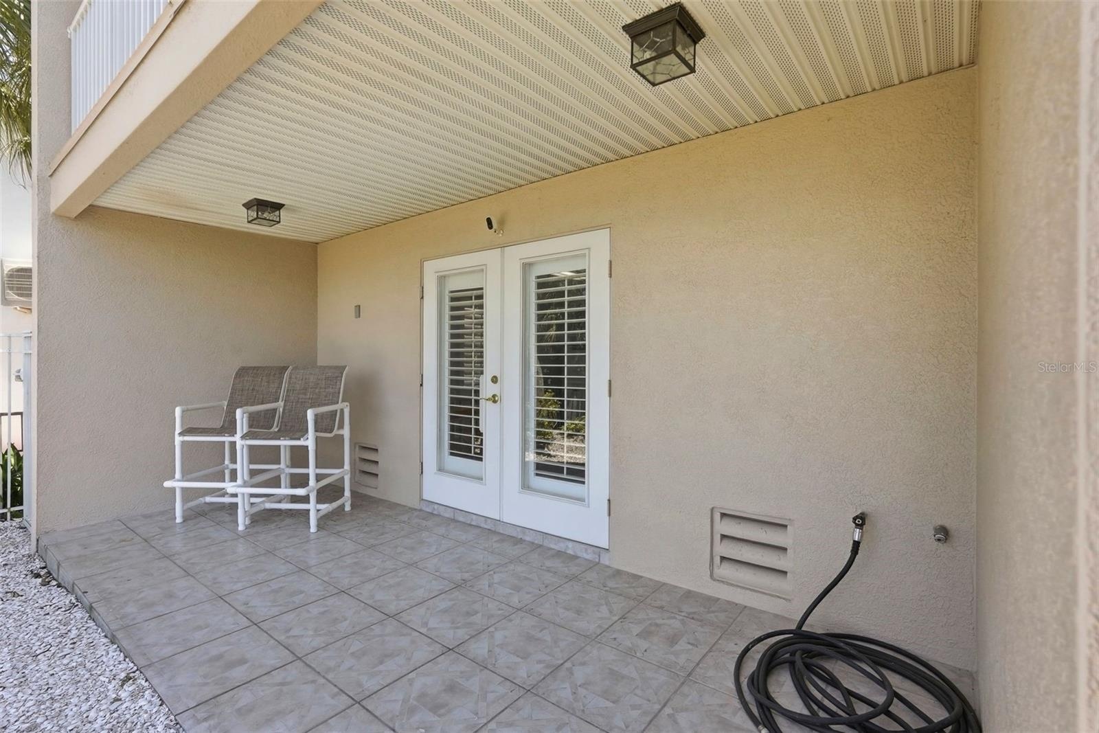 Ground level back patio.