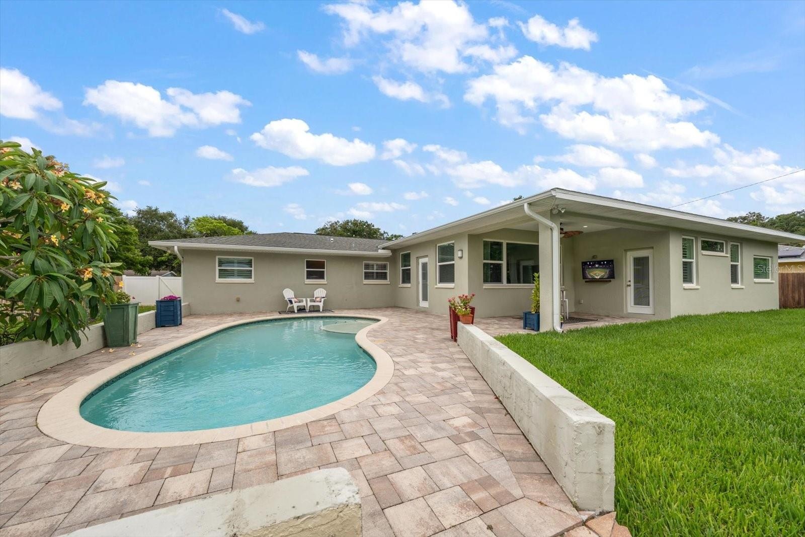 Pool view from the rear of the property-keep an eye on those guests and kids!!