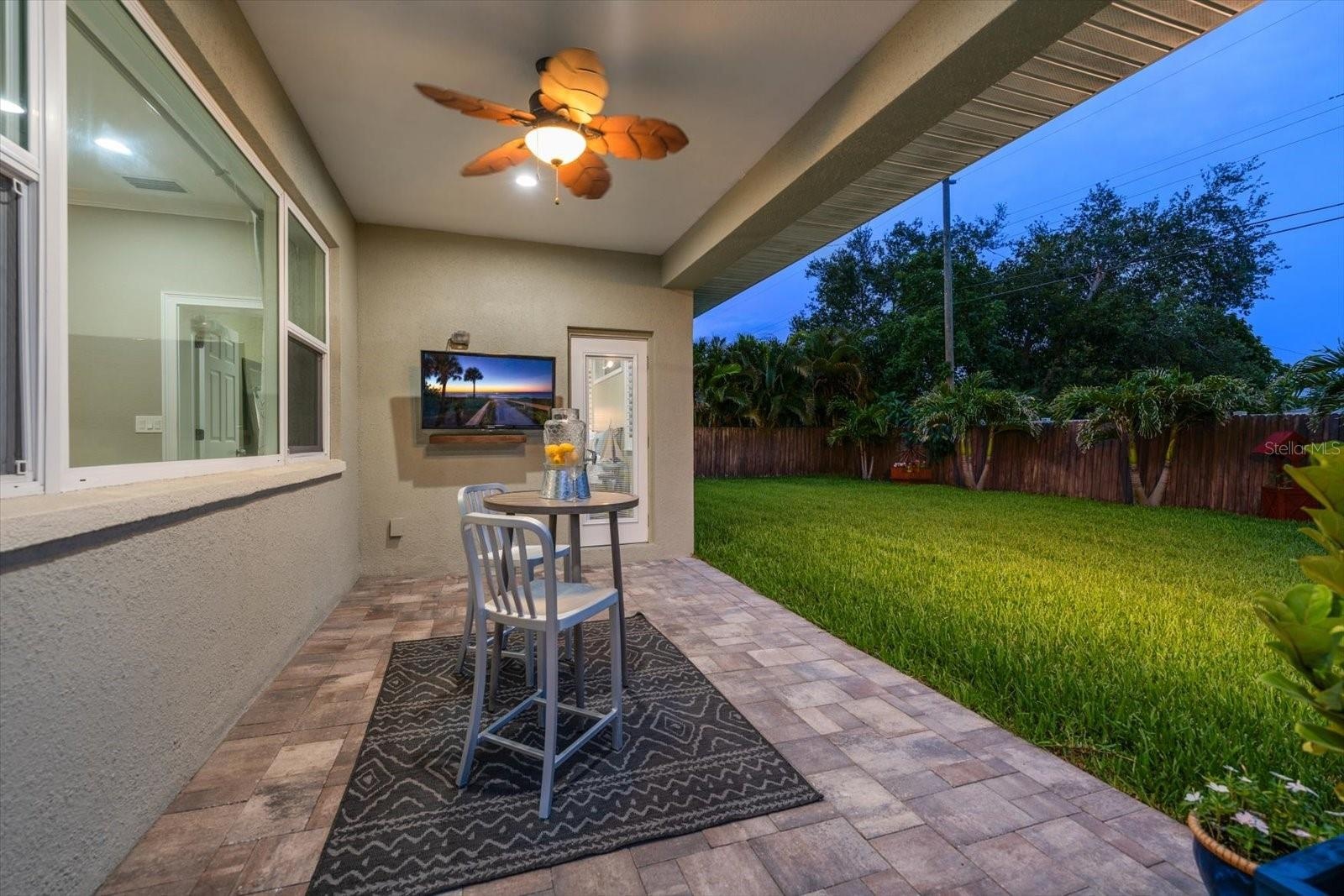 Separate covered area for additional entertainment, dining or relaxing.
