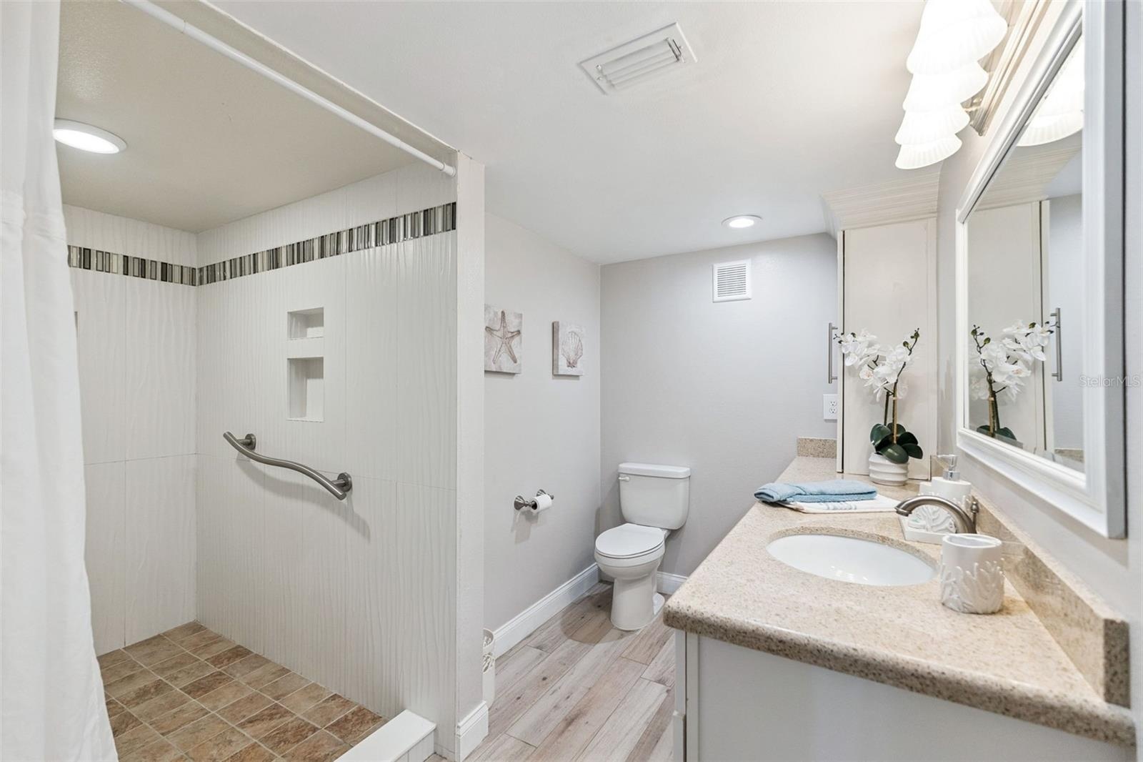 Primary Bathroom - huge walk in shower