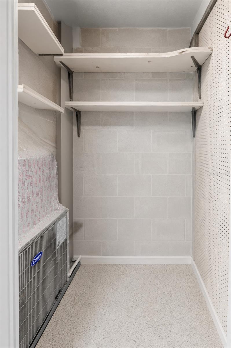 Outside Storage Closet by back door 6' W x 3' D