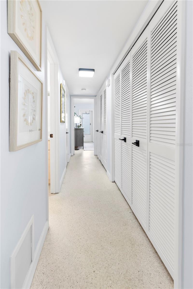 Hallway from Living Room to Bathroom and Primary Bedroom