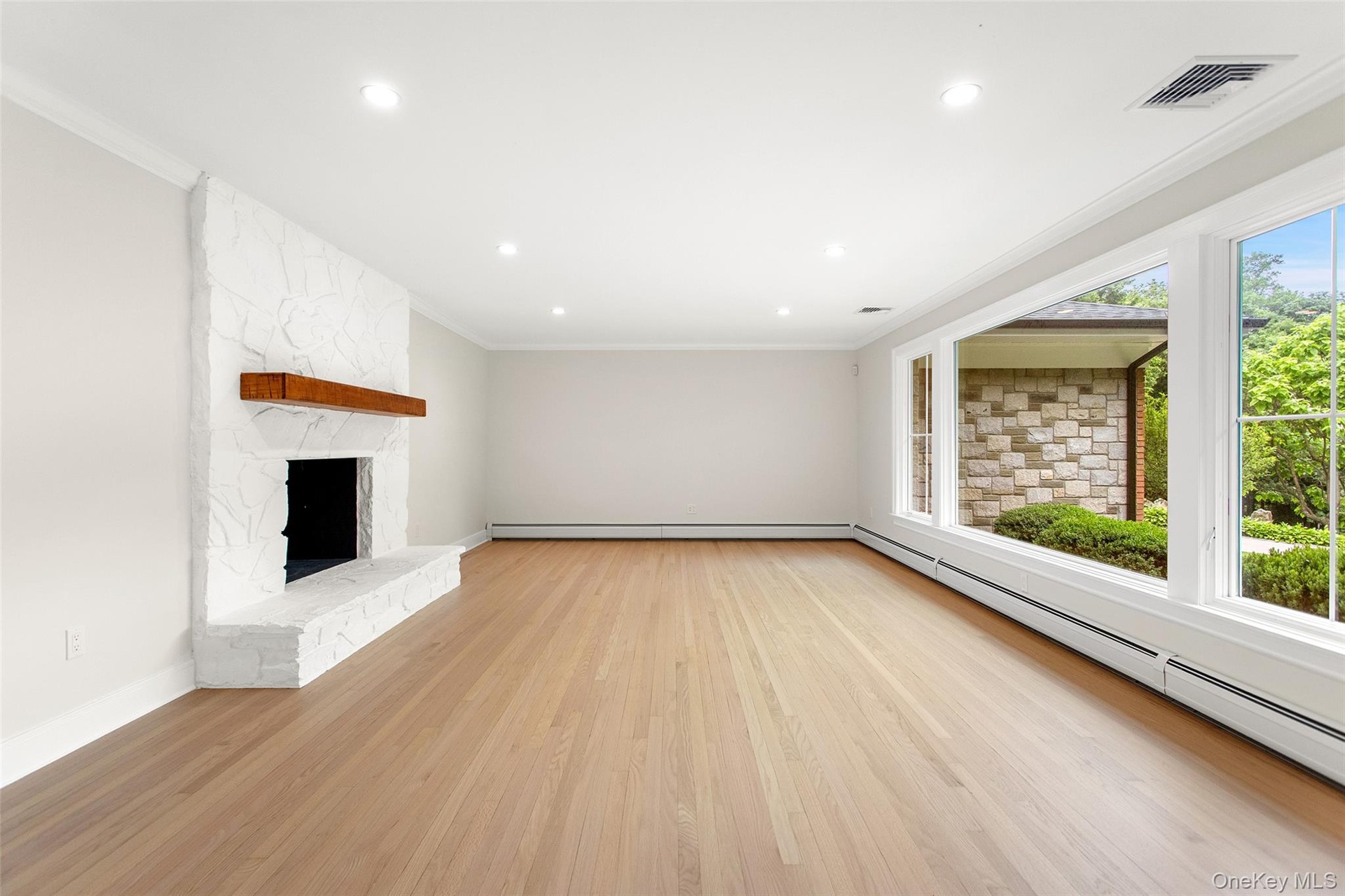 Living room with fireplace