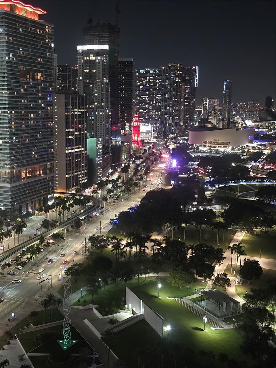 view - Bayside Park / Biscayne Boulevard at night