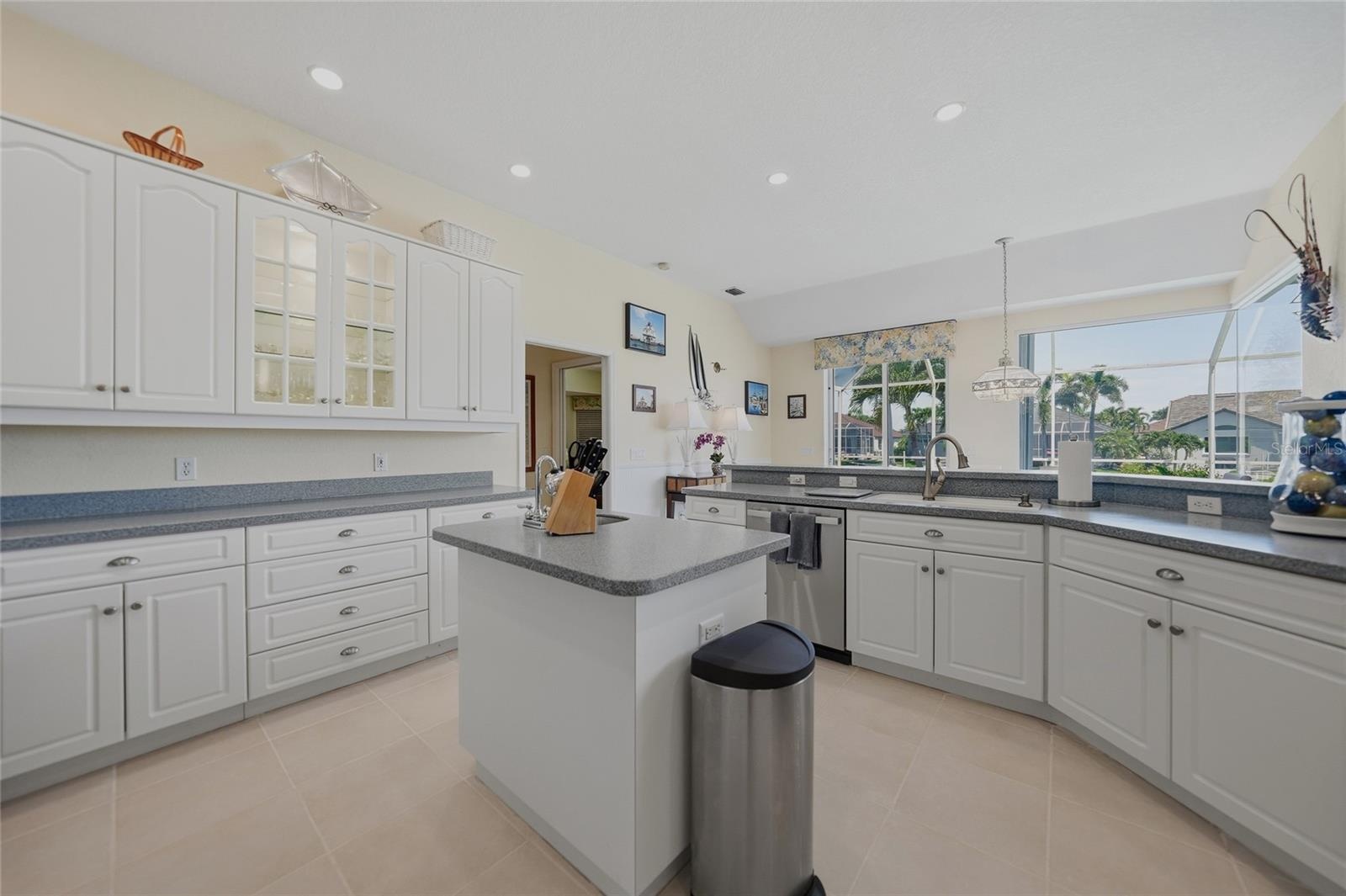 Kitchen with Center Island and Prep Sink
