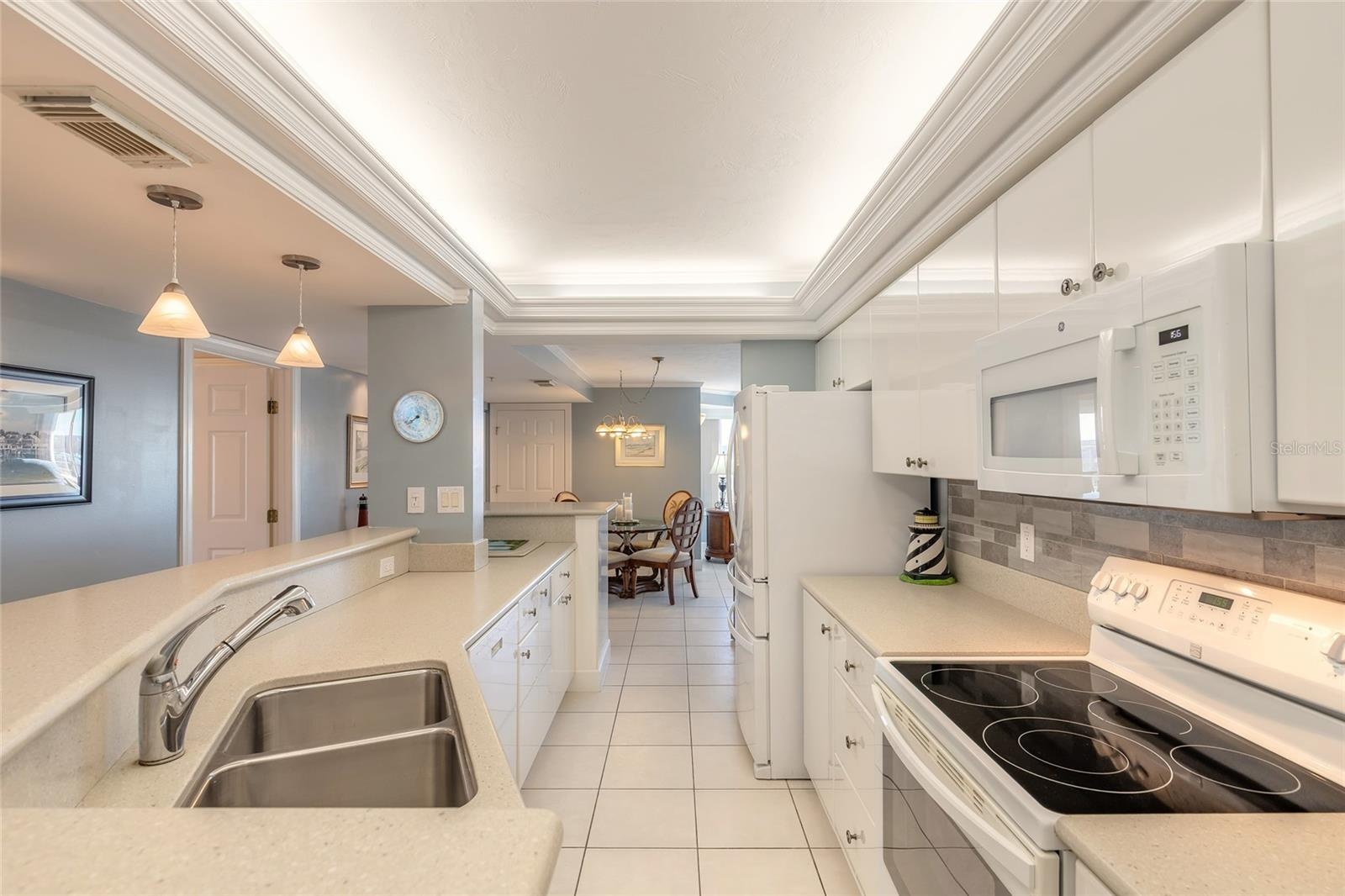 Kitchen has lots of counter & storage space