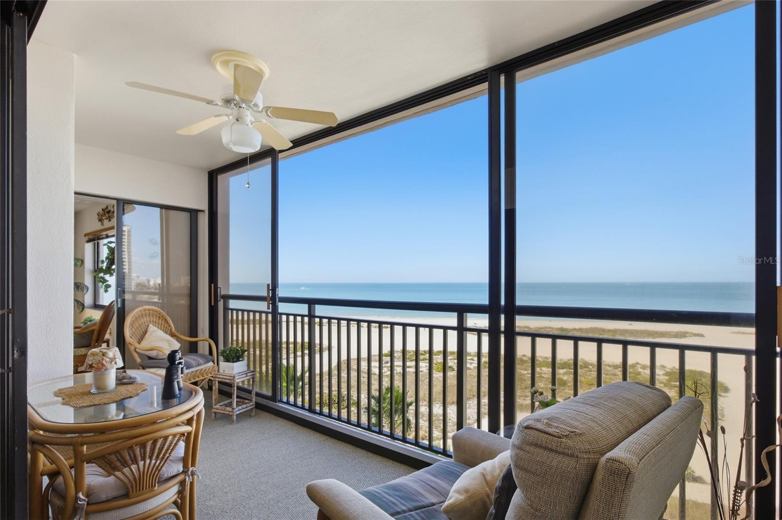 Enclosed patio with hurricane rated sliders