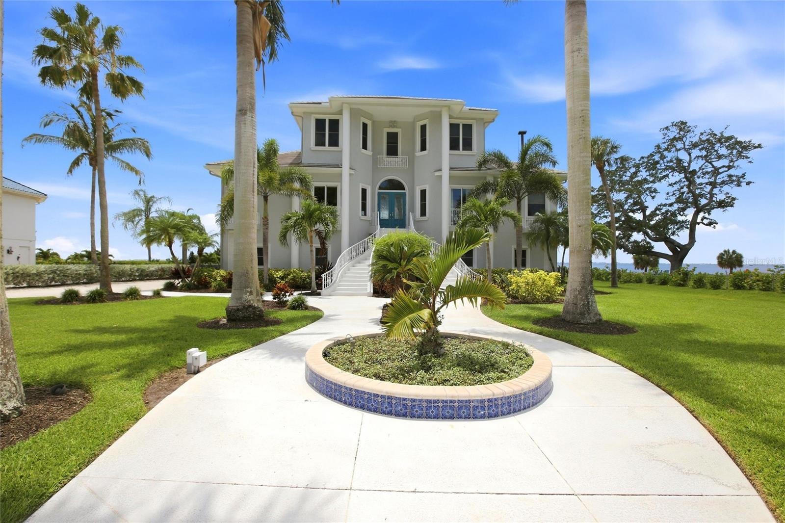 View from guest house to the main house on Sarasota Bay