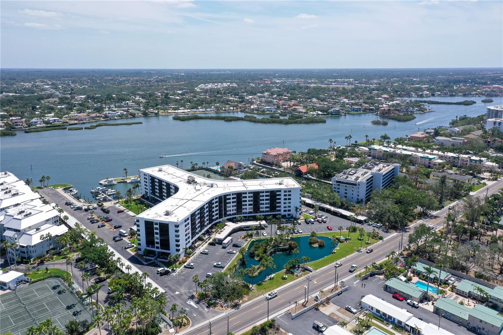 Aerial view facing south