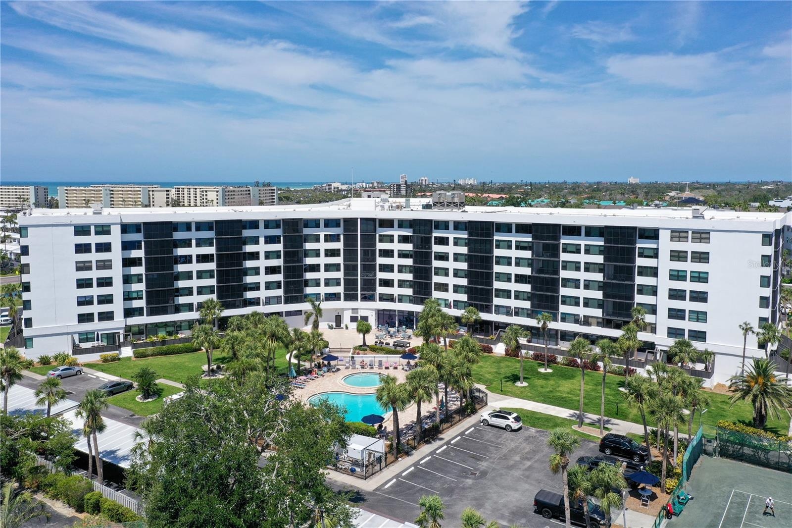 Aerial View of Harbor Towers Pool