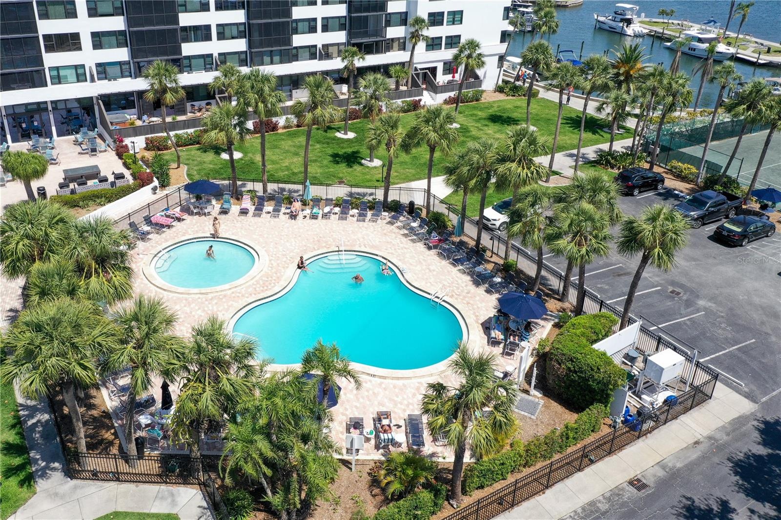 Aerial View of Harbor Towers Pool