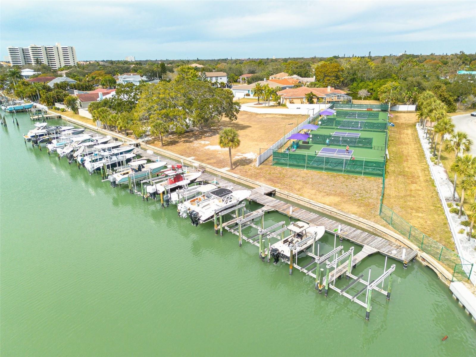 Minimal wave action--this Marina is tucked away from heavy boat traffic.
