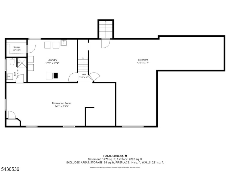Lower level floor plan