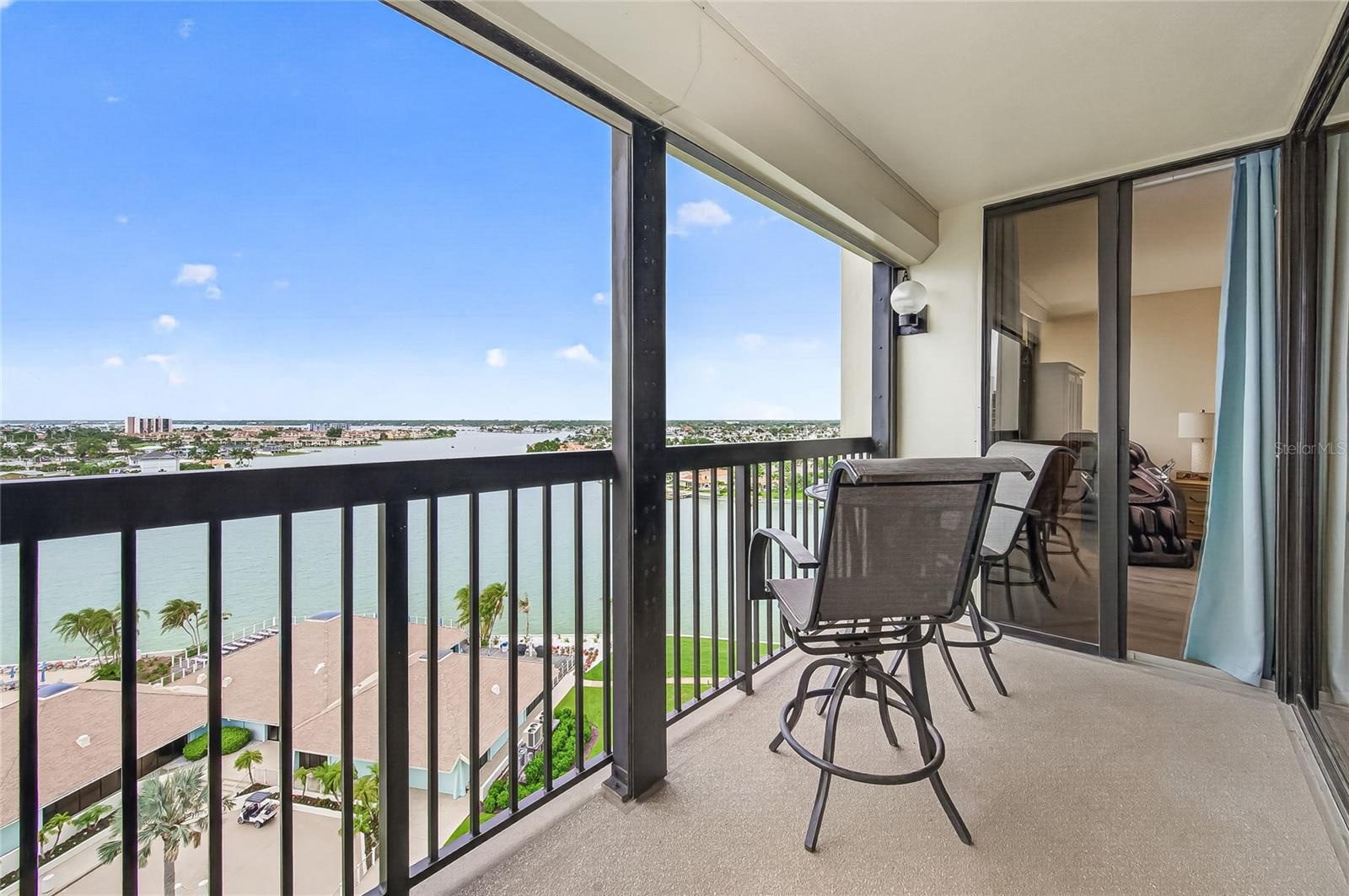 You can access the primary suite from the balcony