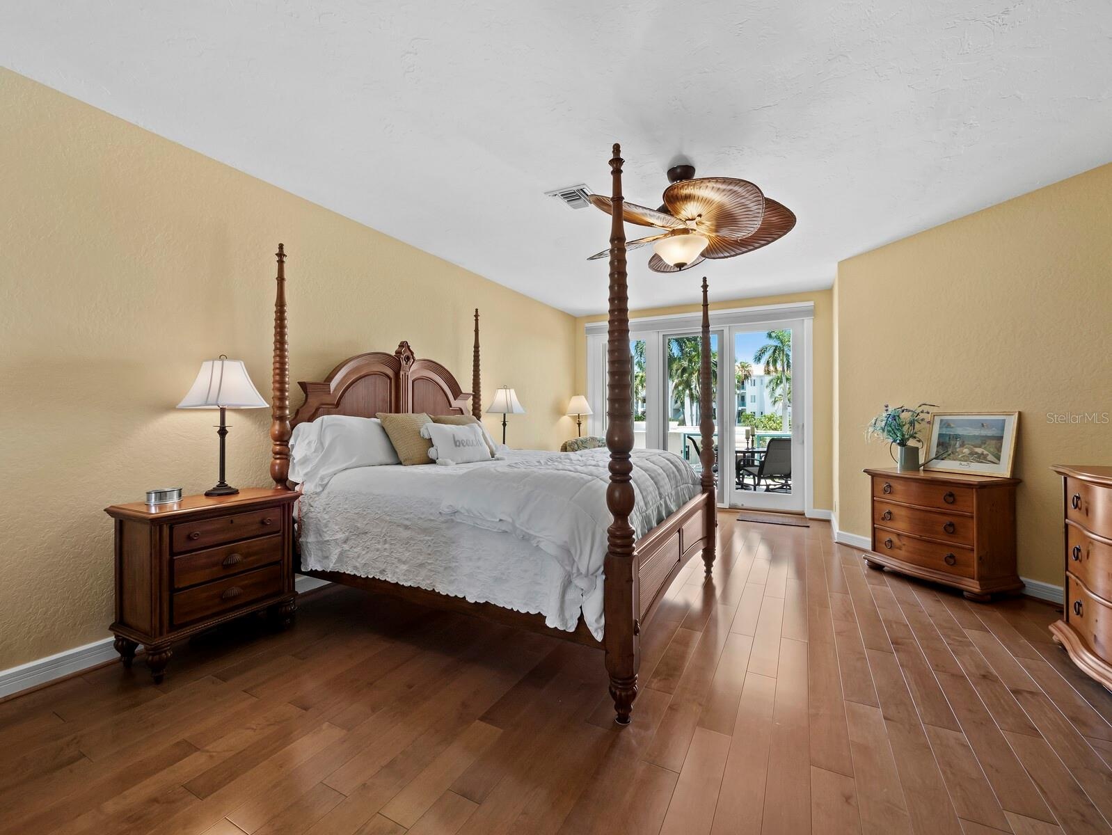 The primary bedroom with ensuite is large, light filled and has another incredible view through storm rated sliders to the outdoor balcony.