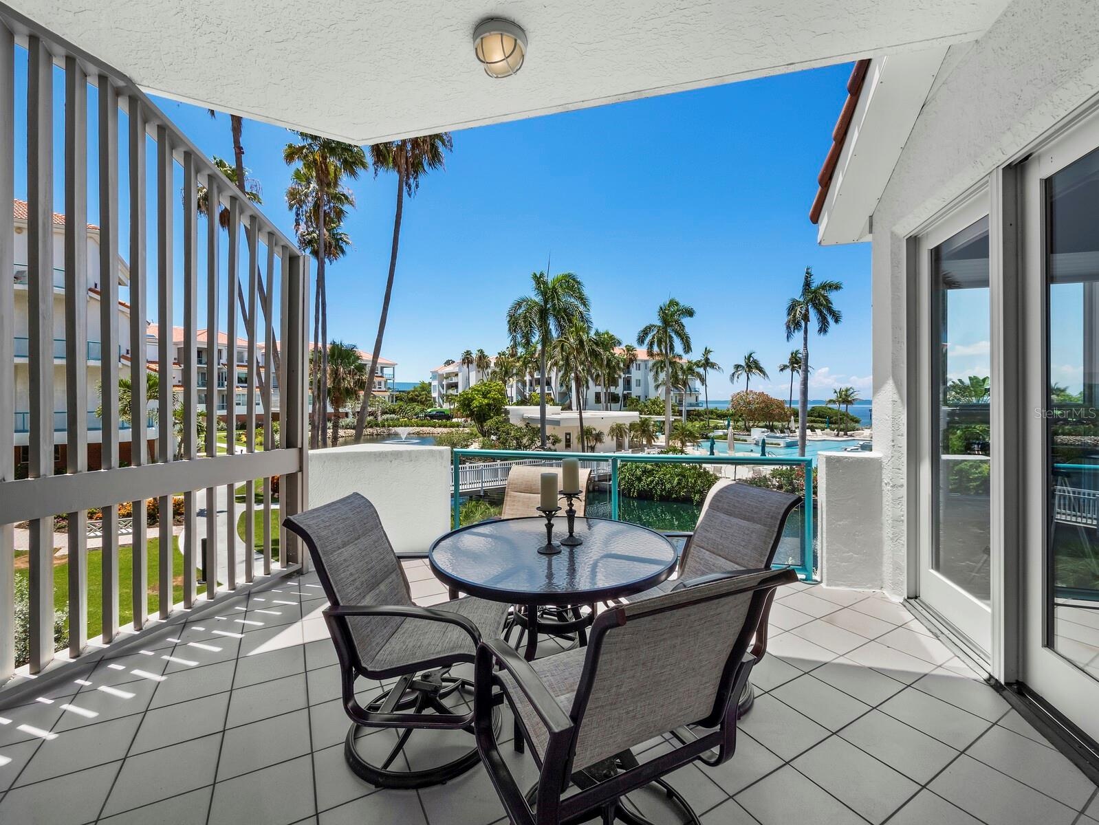 The balcony just off of the great room is the perfect spot to enjoy your morning coffee or your evening beverage