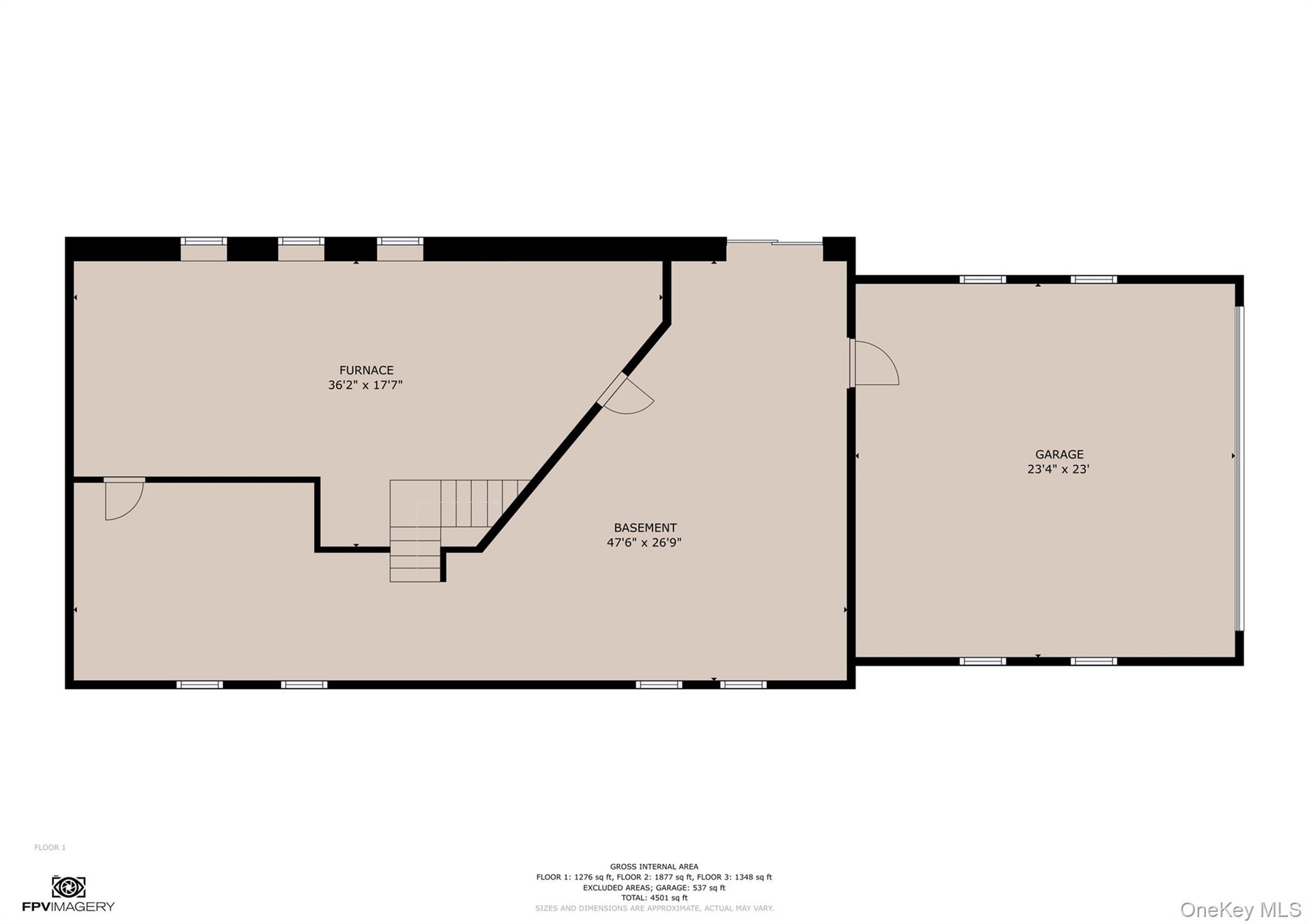 Basement and garage.