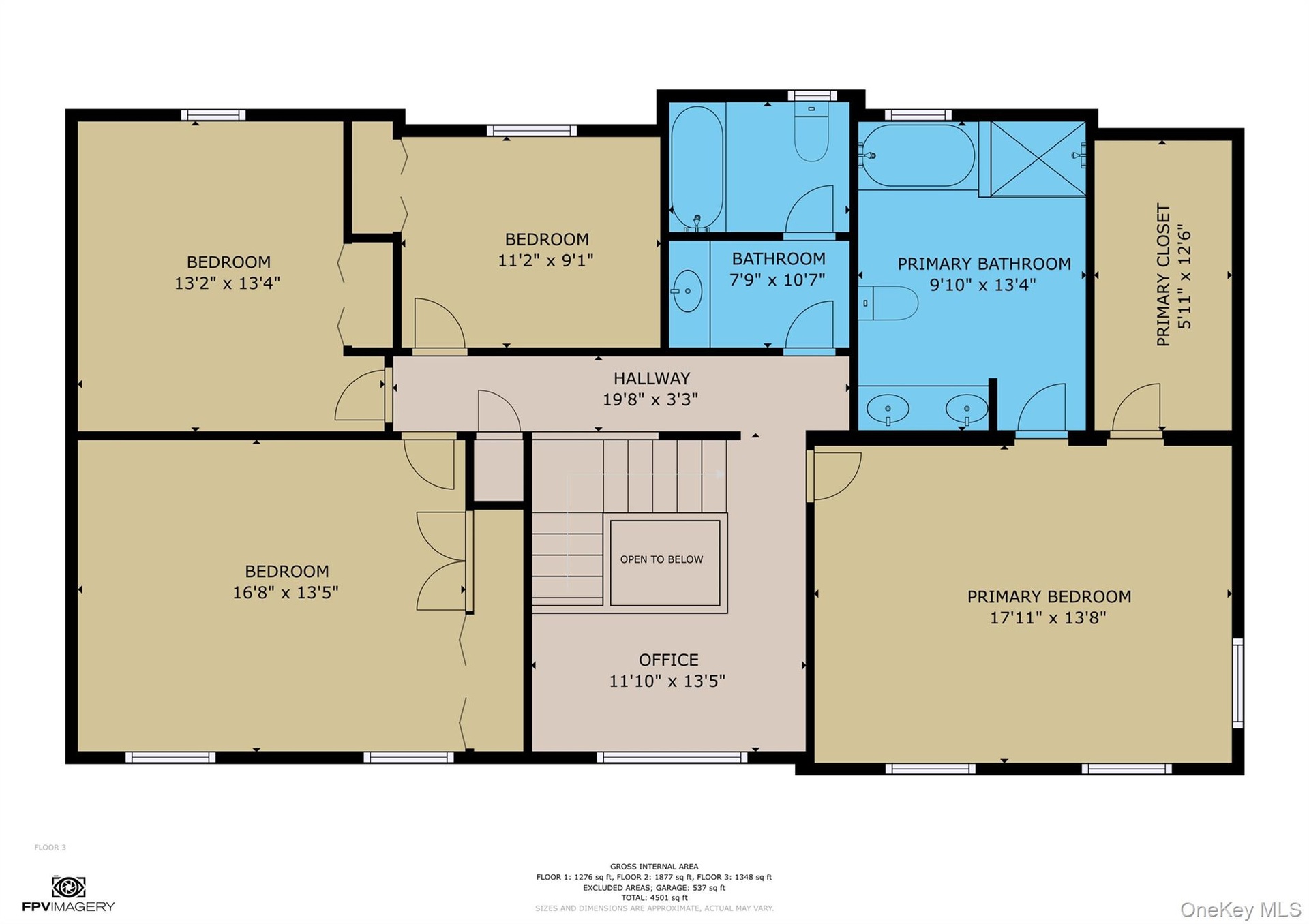 Second level floor plan.