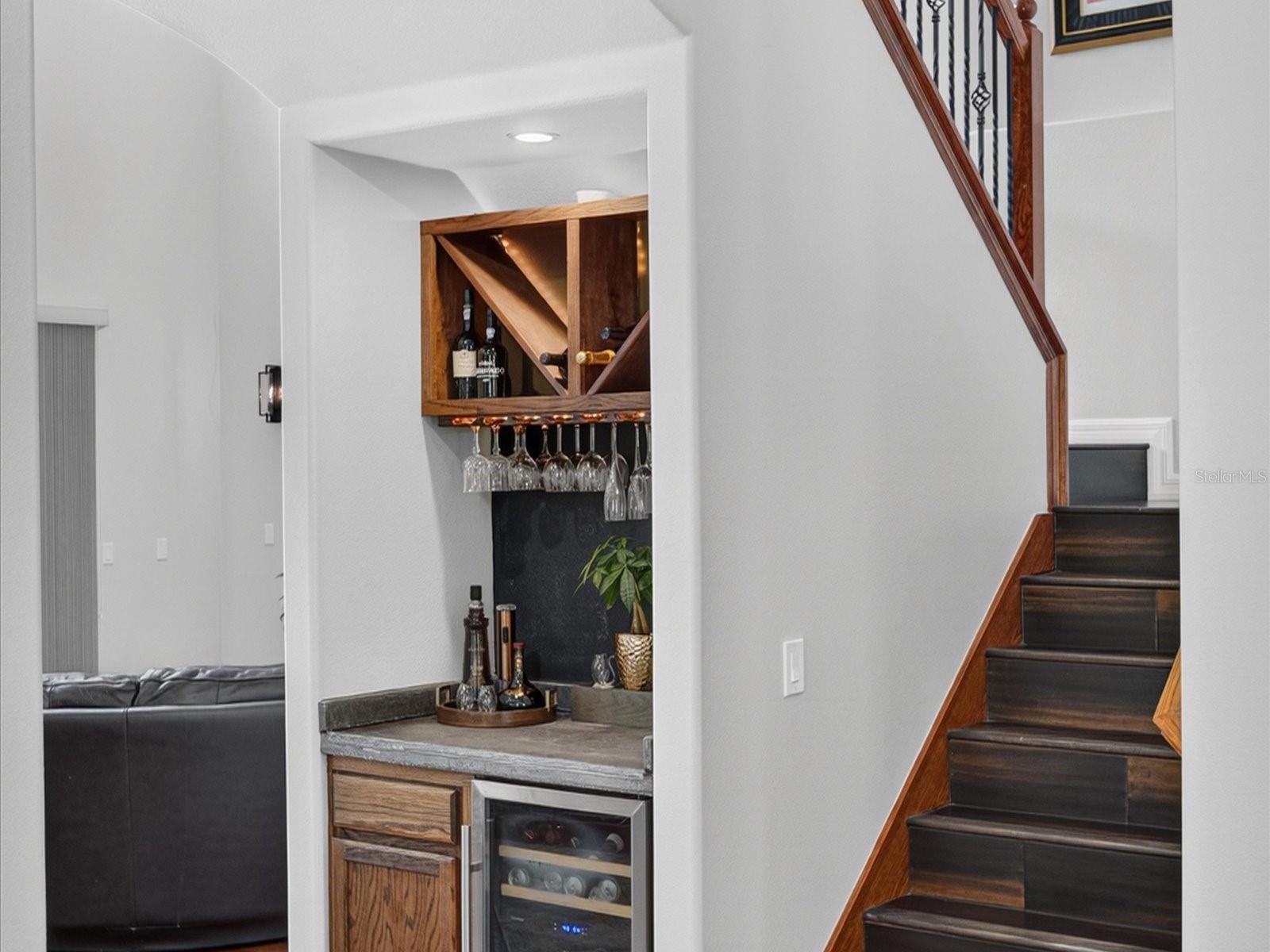 Wine fridge and station