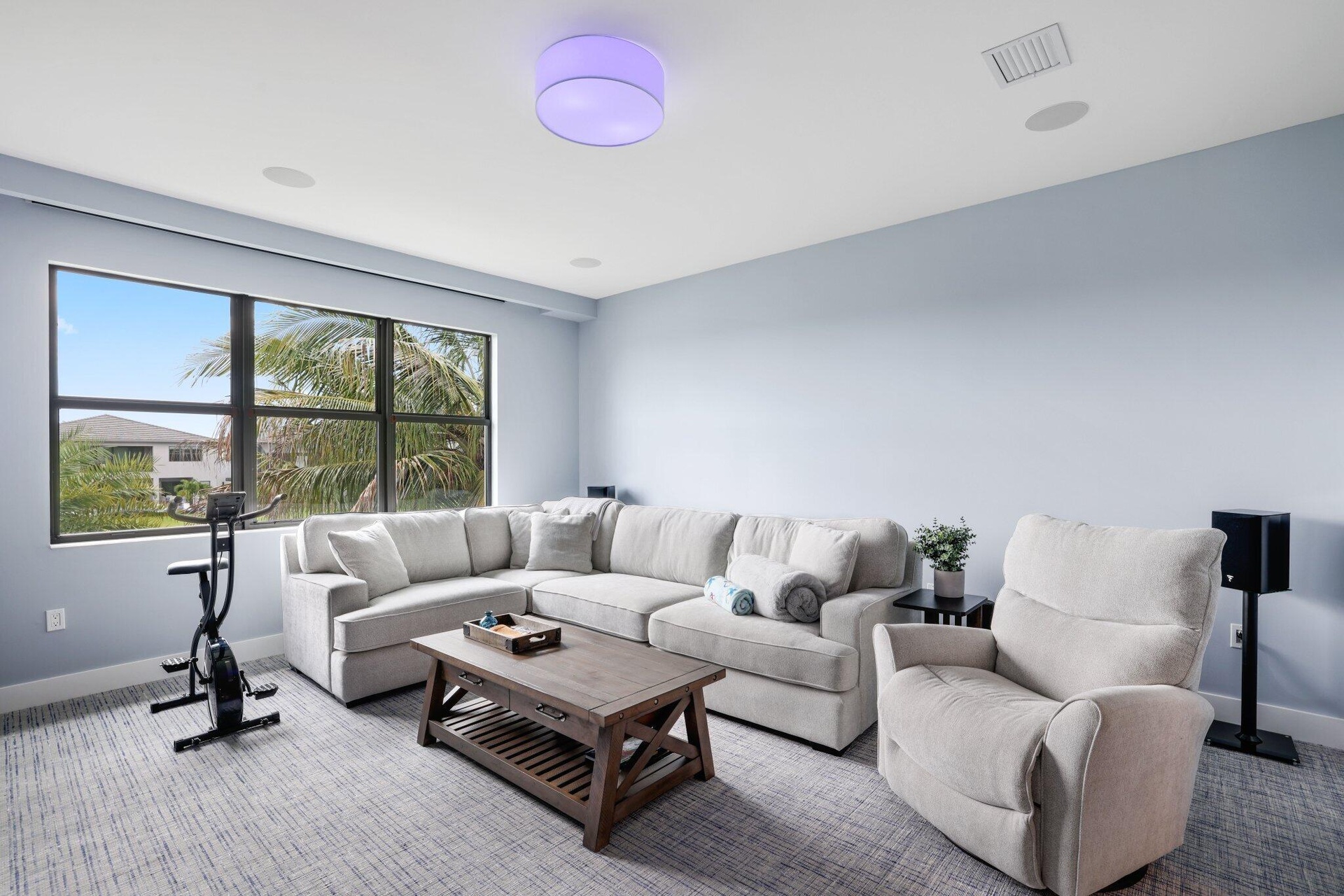 Media room. Surround sound plus 4 Atomos (overhead) speakers