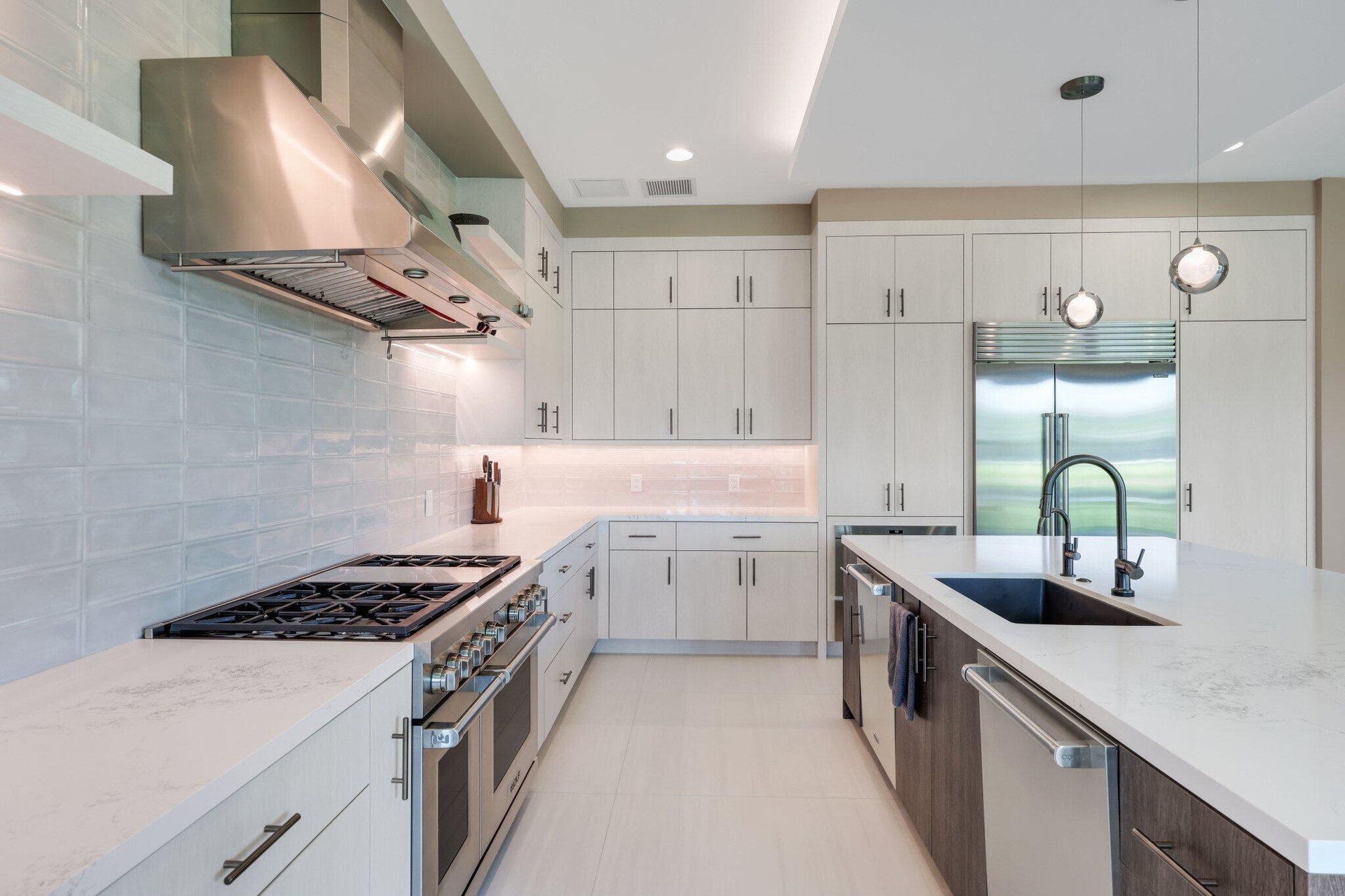 Wolf appliances: 2 dishwahers, microwave + warming drawer.
