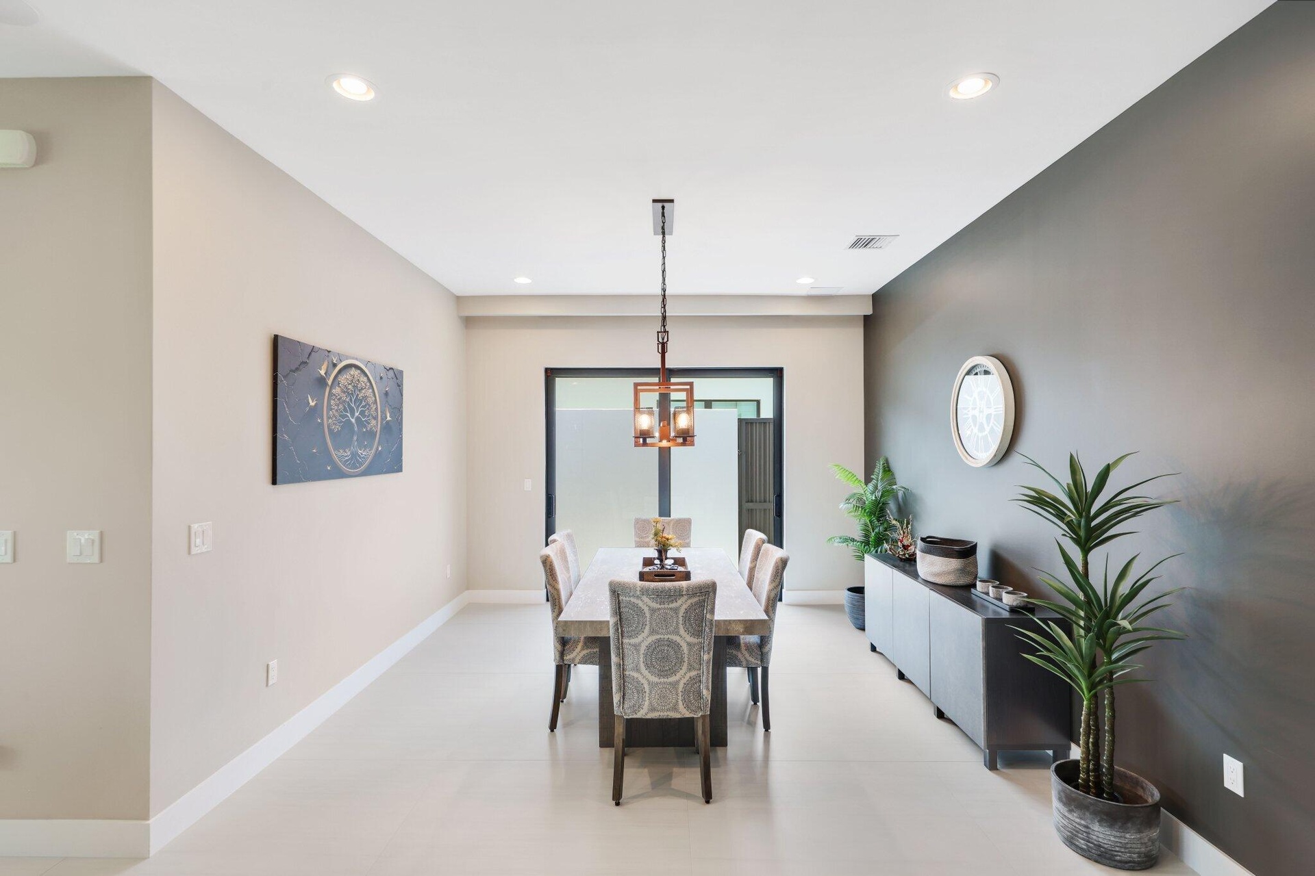 Dining Room with double sliding glass doors leading to outside patio