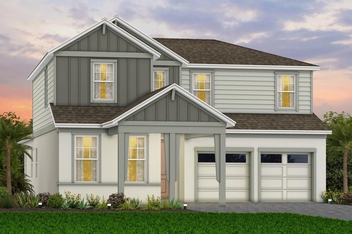 Exterior Design. Artistic rendering for this new construction home. Pictures are for illustrative purposes only. Elevations, colors and options may va