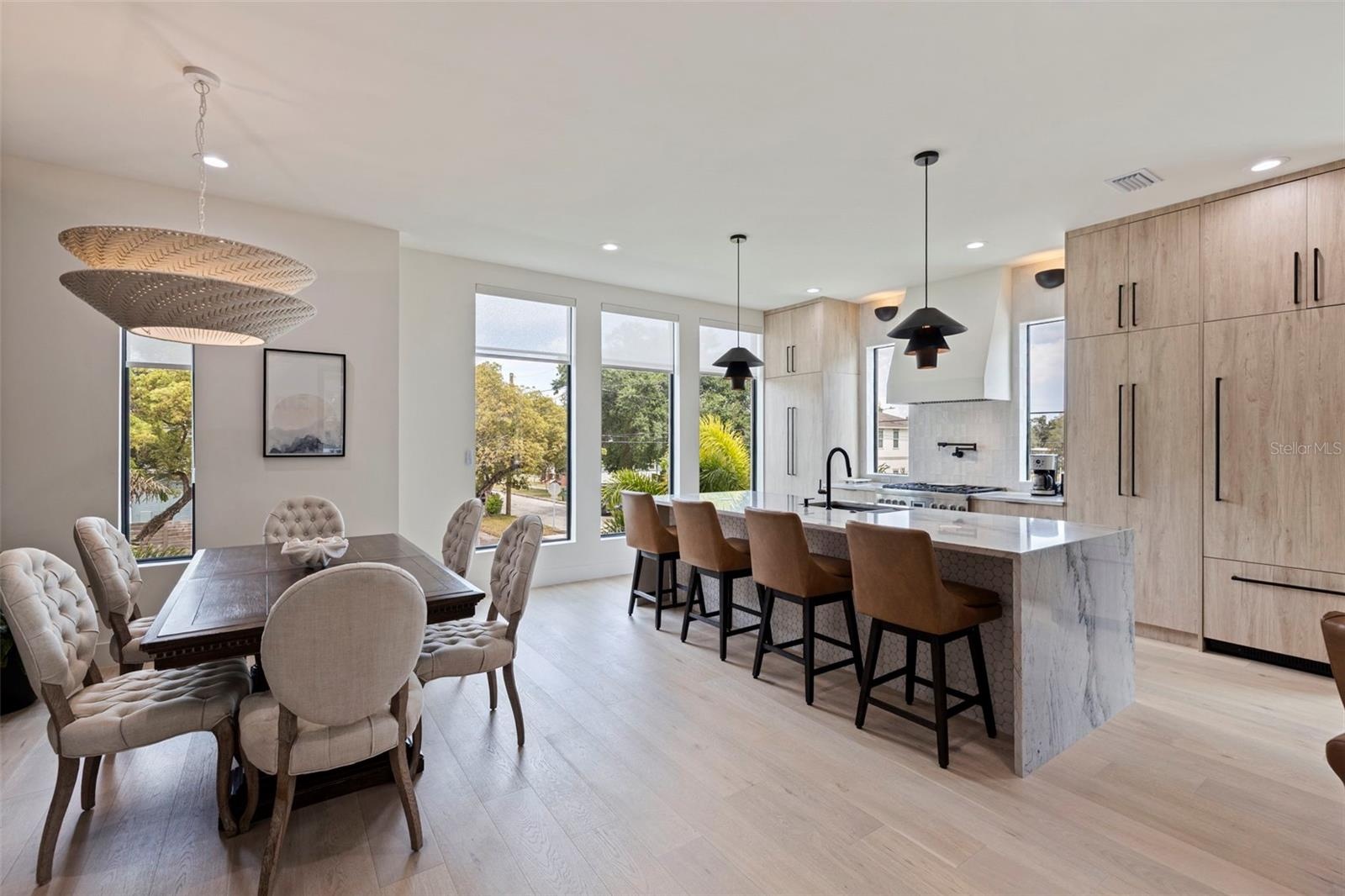 kitchen and dining area