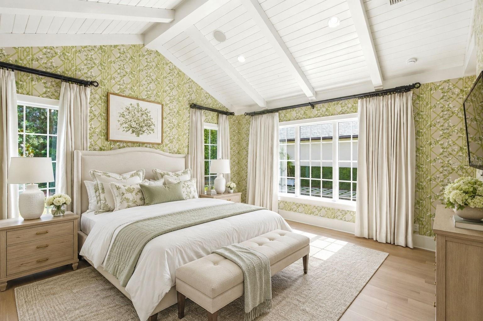 primary bedroom virtually staged