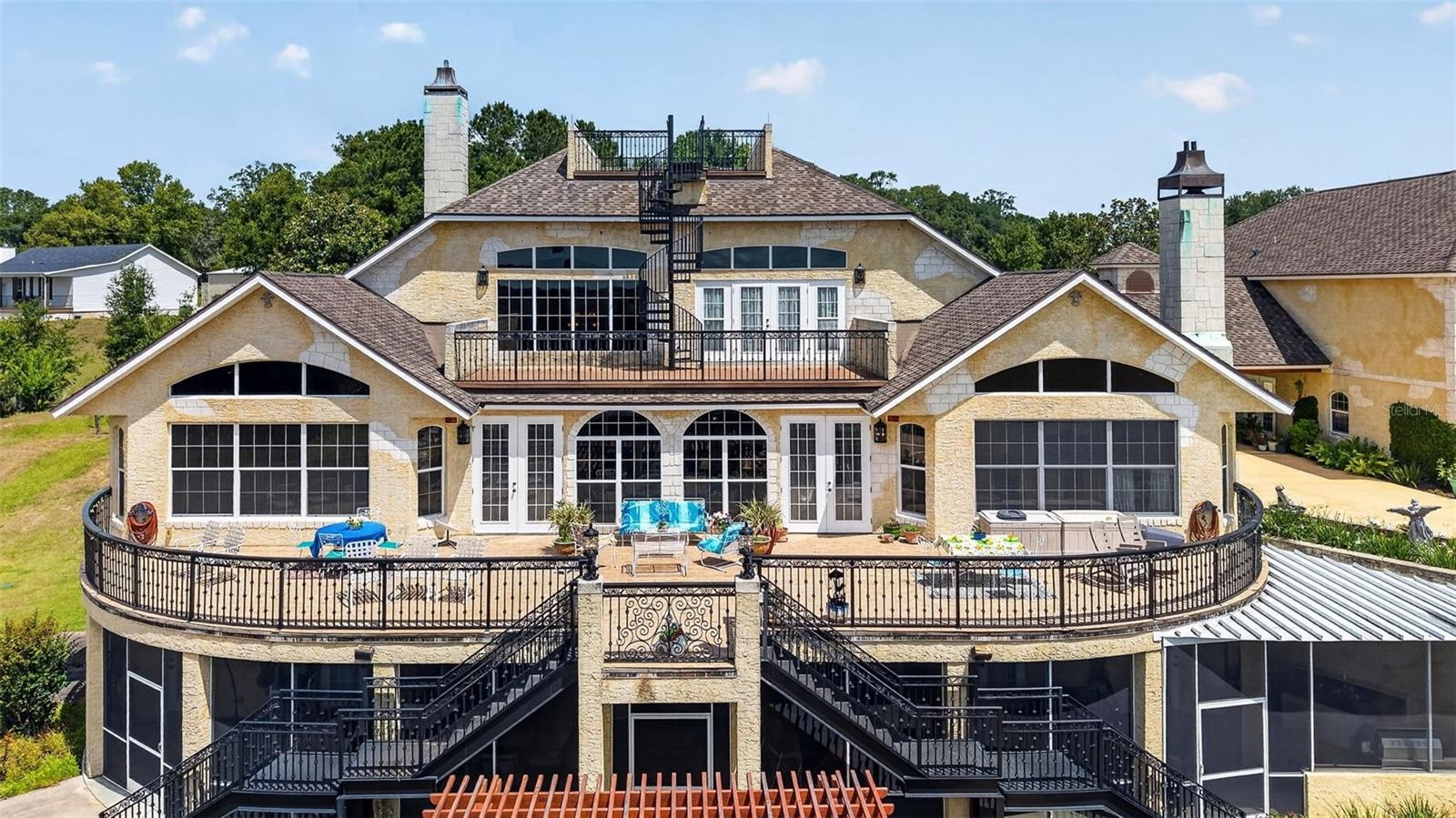Aerial Rear View of Home