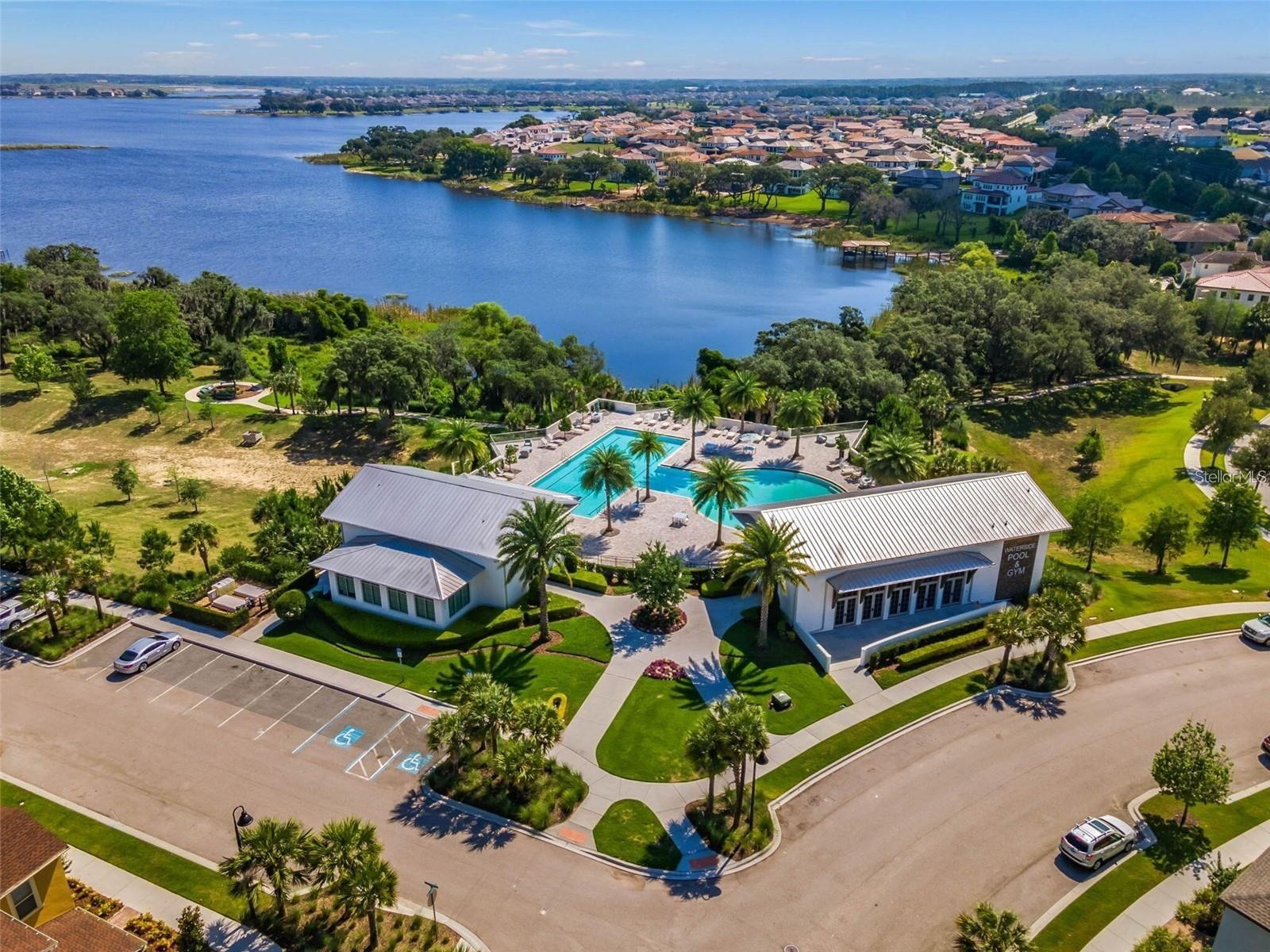 Aerial View of Community Pool and Fitness Center